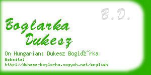 boglarka dukesz business card